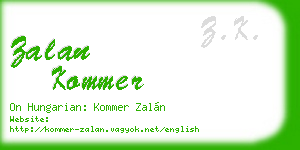 zalan kommer business card